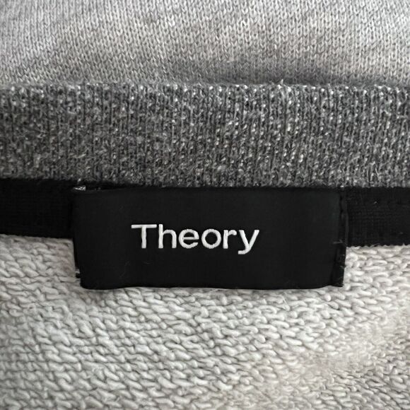 Theory Shirt Mens XL Grey Crew Sweatshirt Veton B Axis Terry Neutral Minimalist - Picture 4 of 6
